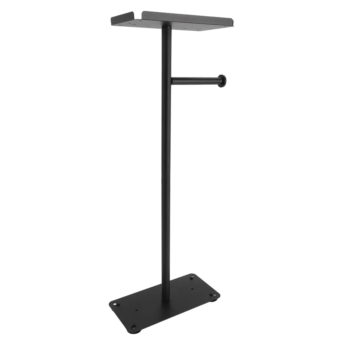 Standing Toilet Paper Holder – Black Stainless Steel Bathroom Tissue Stand