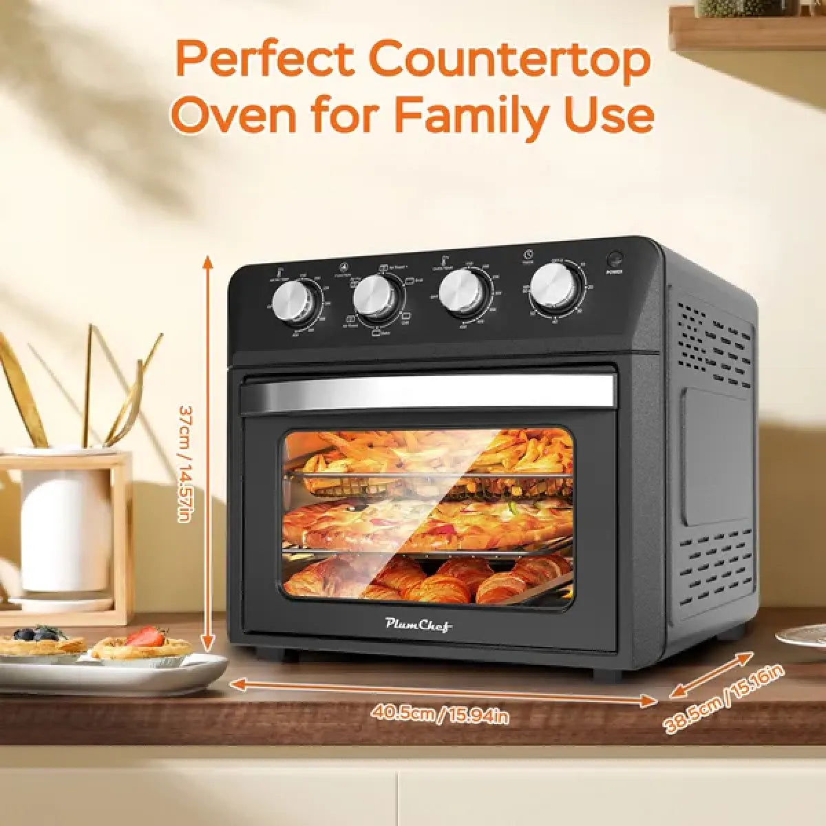 27.5QT 6-in-1 Air Fryer Toaster Oven – Dropdown-Door Convection Oven