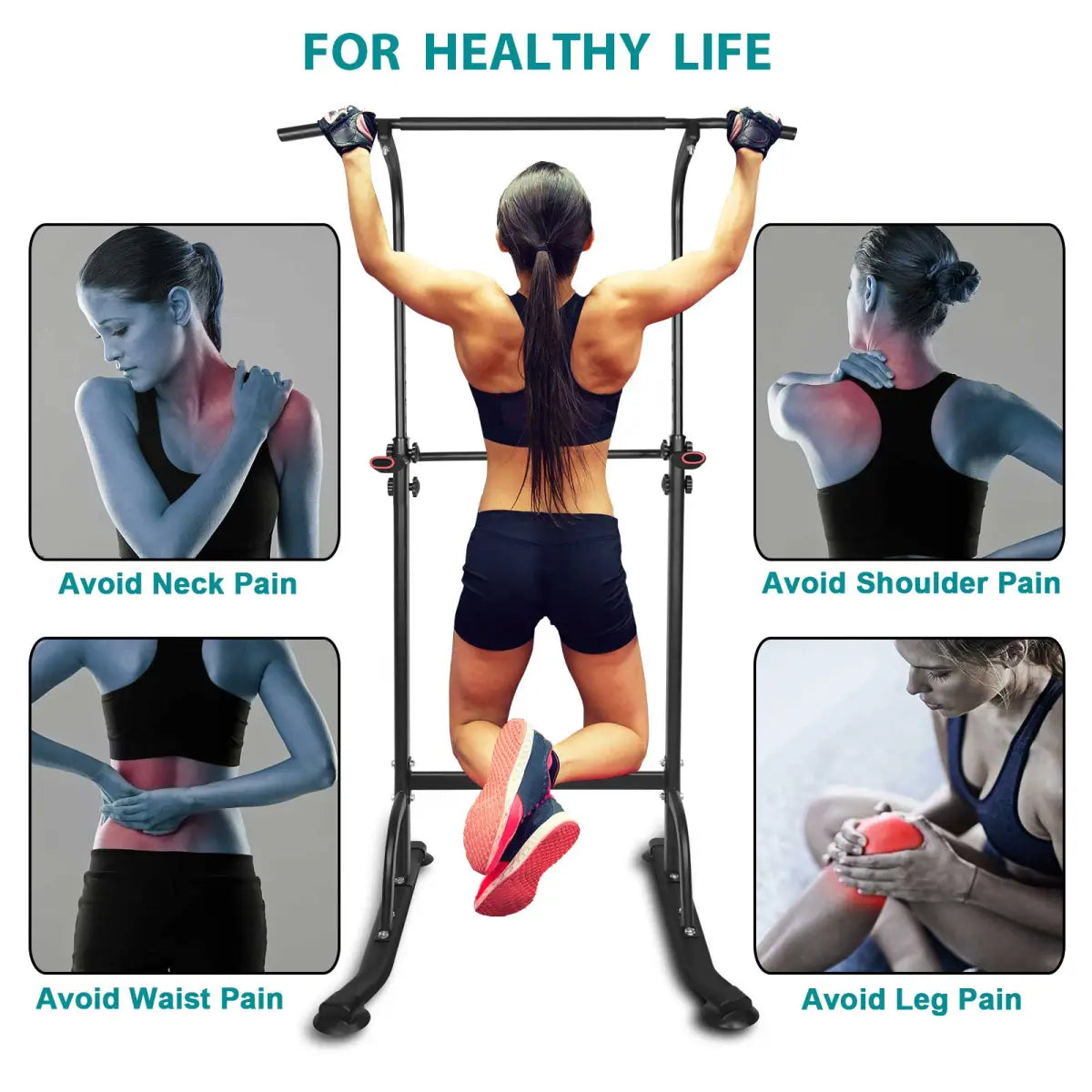 Power Tower Pull-Up Dip Station for Home Gym Strength Training