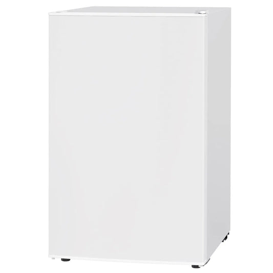 Compact Single-Door Mini Fridge with Freezer, Reversible Door and Wheels, White