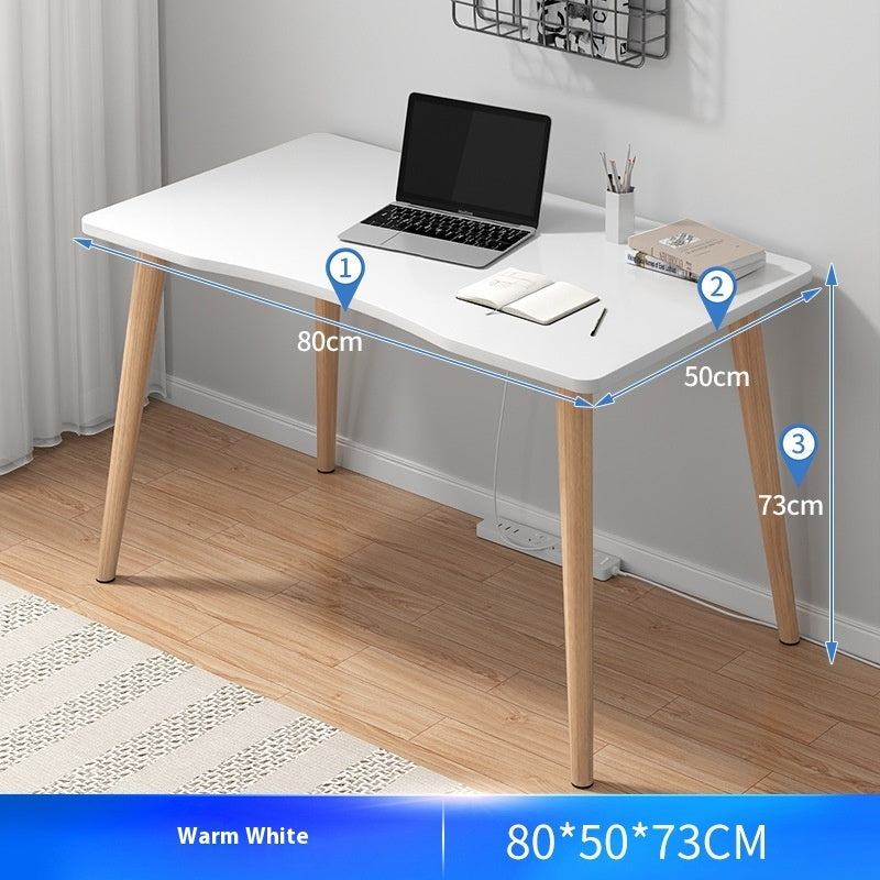 Solid wood leg curved desk, 80cm