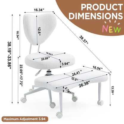 Ergonomic Cross-Legged Meditation Chair, Beige