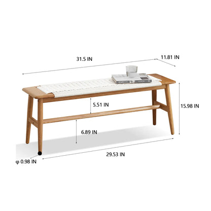 Wood Dining Bench, White
