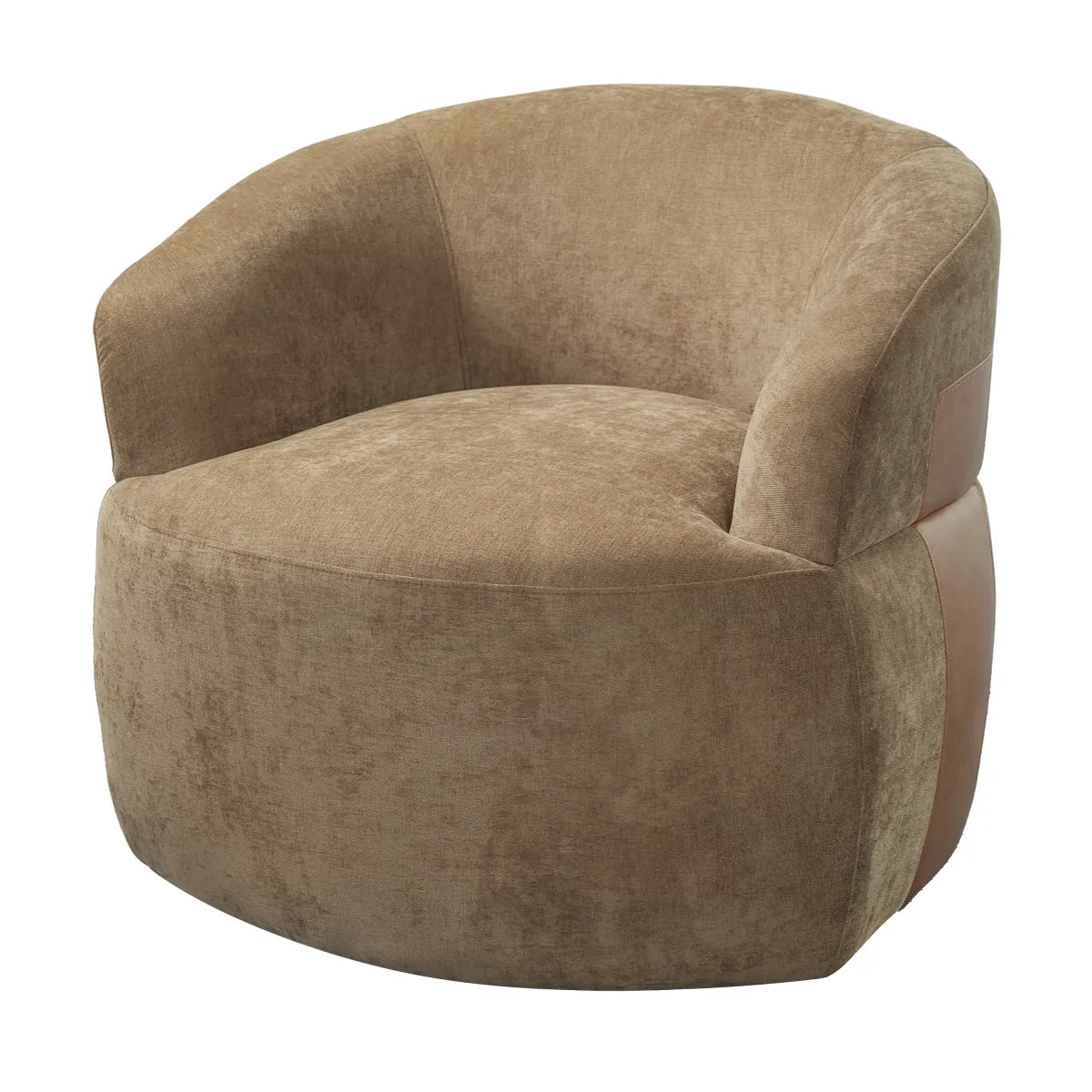 360° Swivel Round Barrel Accent Chair, Modern Bouclé Armchair – view 3