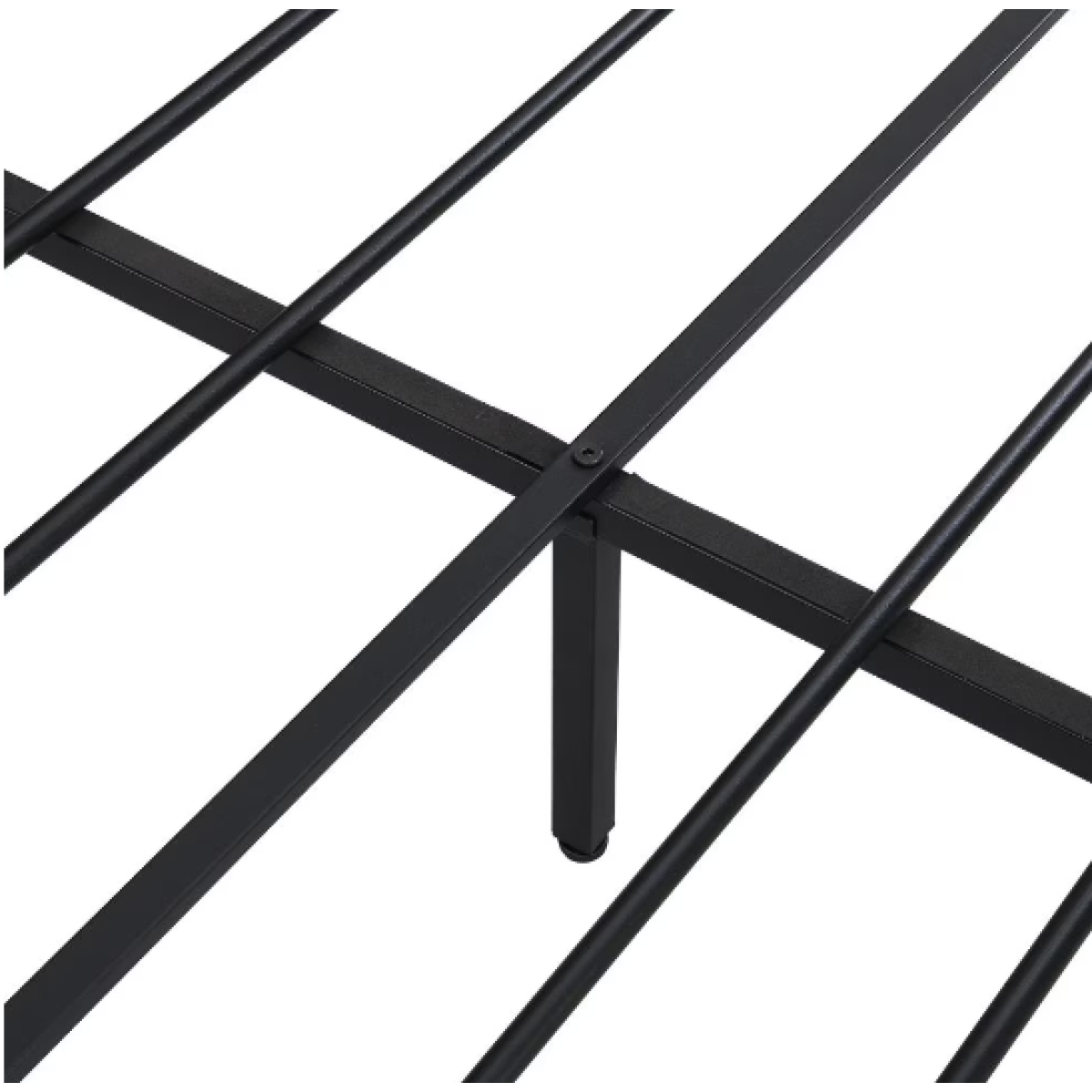 Queen Metal Platform Bed Frame – Wood Headboard & Footboard with USB Port, Black+Brown Bedroom – view 4