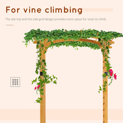 7.5ft Fir Wood Round Garden Pergola Style Arbor Arch Trellis