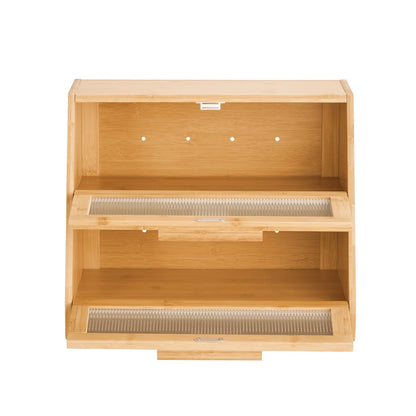 Double-Layer Bamboo Bread Box – Kitchen Counter Storage Container