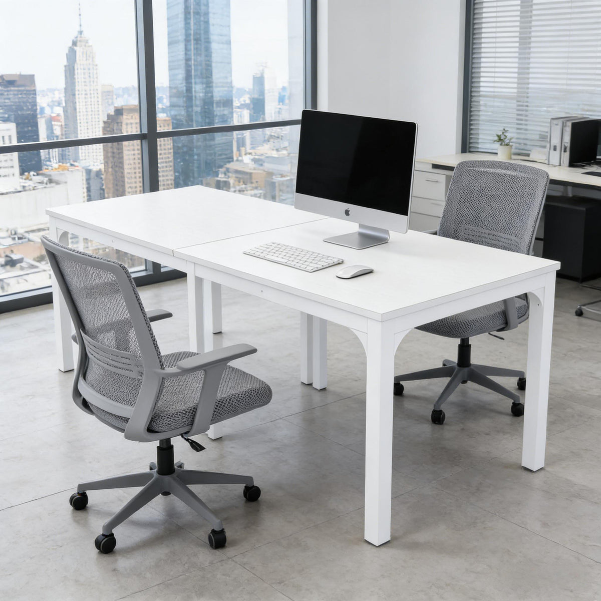 Dual workspace desk for two people, 78 inch