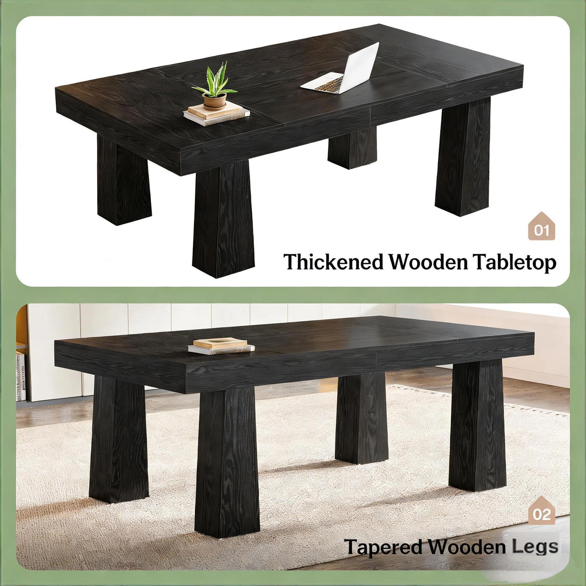 Executive writing desk, black