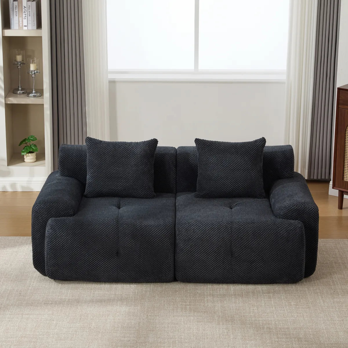 Modern Cloud Tufted Convertible Loveseat Sofa – view 4