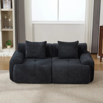 Modern Cloud Tufted Convertible Loveseat Sofa – view 4