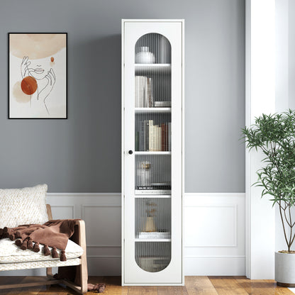 Tall glass-door display cabinet and bookshelf