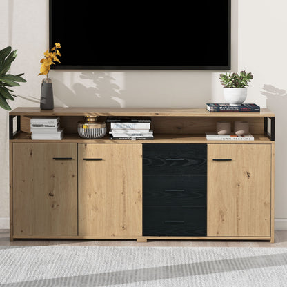 Industrial sideboard with 3 doors and 3 drawers