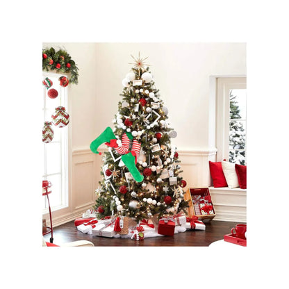 Elf Legs Stuck in Tree Christmas Tree Topper