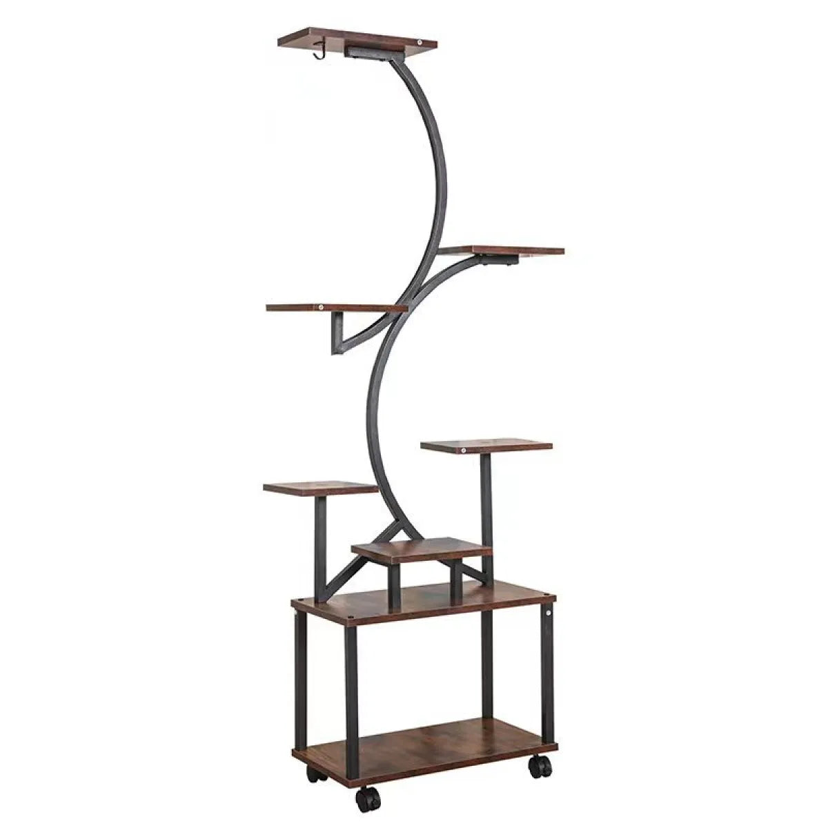 Plant Stand with Grow Lights – 8-Tiered Indoor Plant Shelf, 61" Tall, S-Shaped Metal Rack – view 3