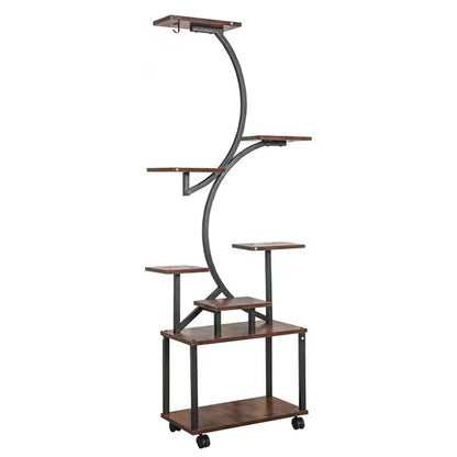 Plant Stand with Grow Lights – 8-Tiered Indoor Plant Shelf, 61" Tall, S-Shaped Metal Rack – view 3