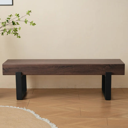 59" Farmhouse Entryway Bench, Industrial Shoe & Storage Bench – view 2