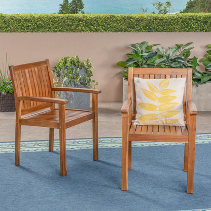 Teak Wood Dining Chairs, Set of 2