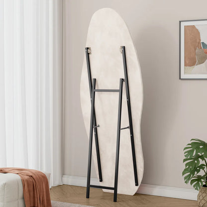 Full-Length Floor Mirror with Flannel-Wrapped Frame – Leaning Wall Mirror