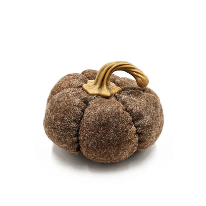 Set of 3 Decorative Fall Pumpkins, Brown