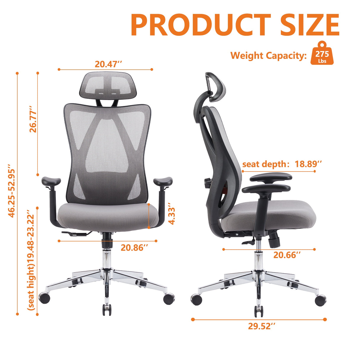 Ergonomic office chair with lumbar support
