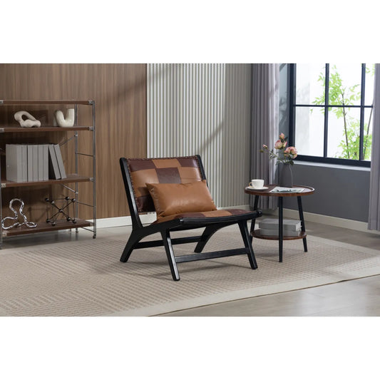 Modern Boho Accent Chair, Antique Brown
