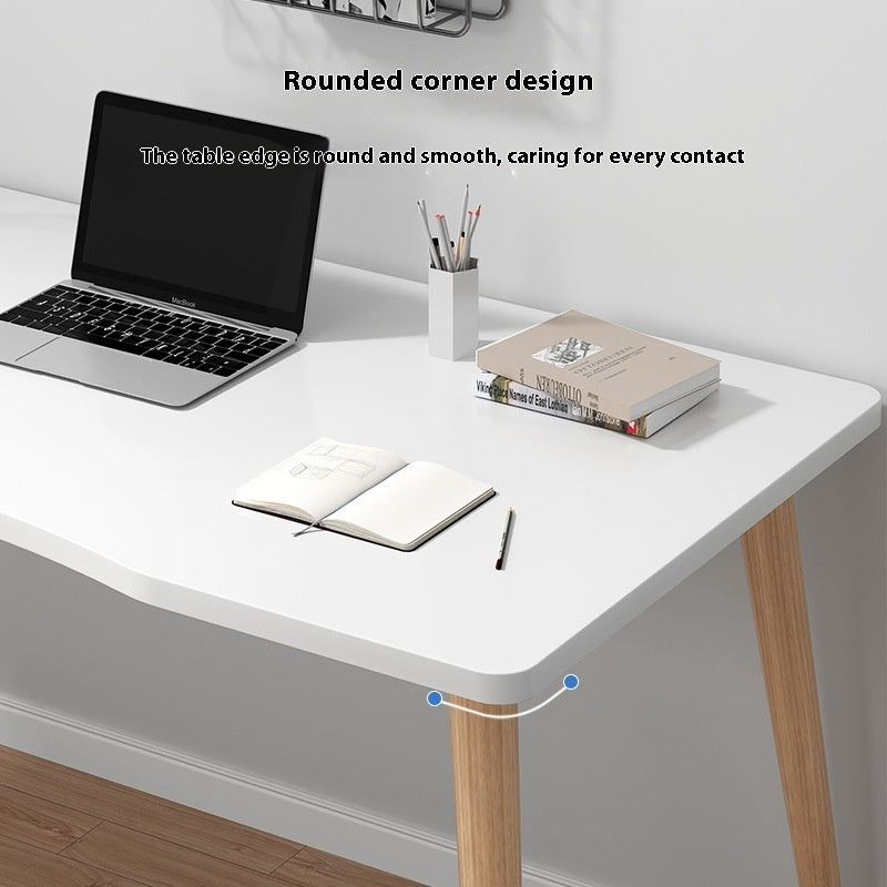 Solid wood leg curved desk, 80cm