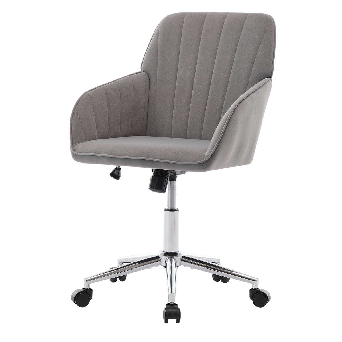 Velvet Swivel Office Chair, Gray – alternate view 3