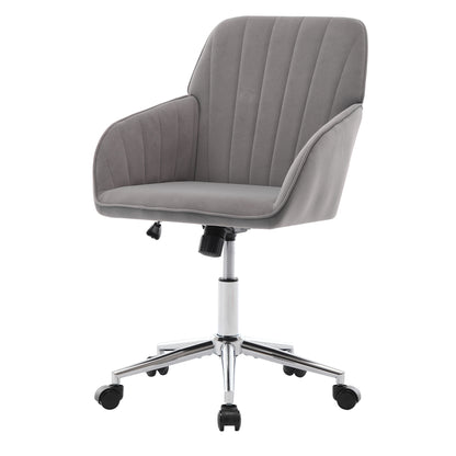 Velvet Swivel Office Chair, Gray – alternate view 3