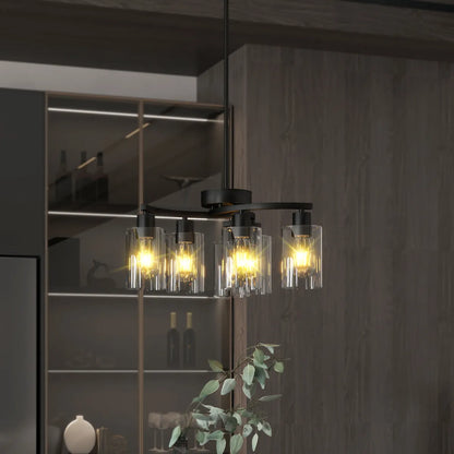 6-Light Modern Farmhouse Black Chandelier – Dining Room and Entryway Lighting