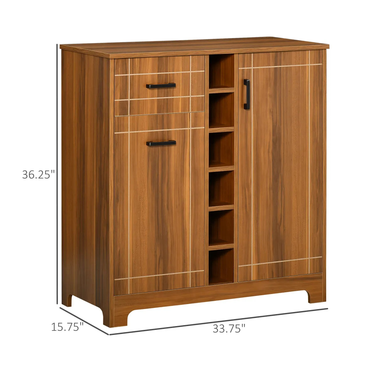 Retro Wine Cabinet with Glass Holders, Brown – view 2