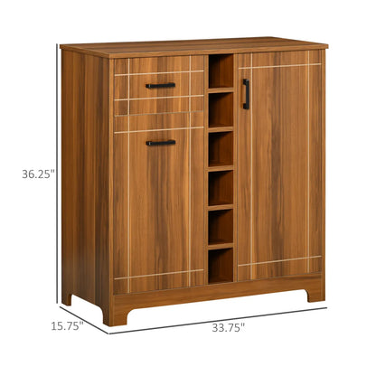 Retro Wine Cabinet with Glass Holders, Brown – view 2