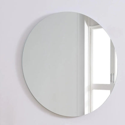 80cm Round Wall Mirror, Antique Silver