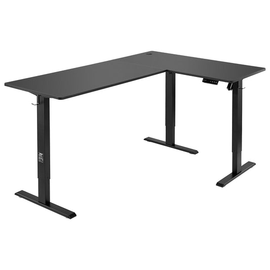 Electric height-adjustable L-shaped gaming desk