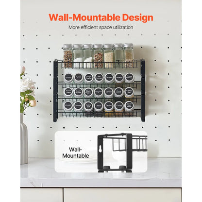 Spice Rack Organizer – Cabinet & Countertop Seasoning Shelf
