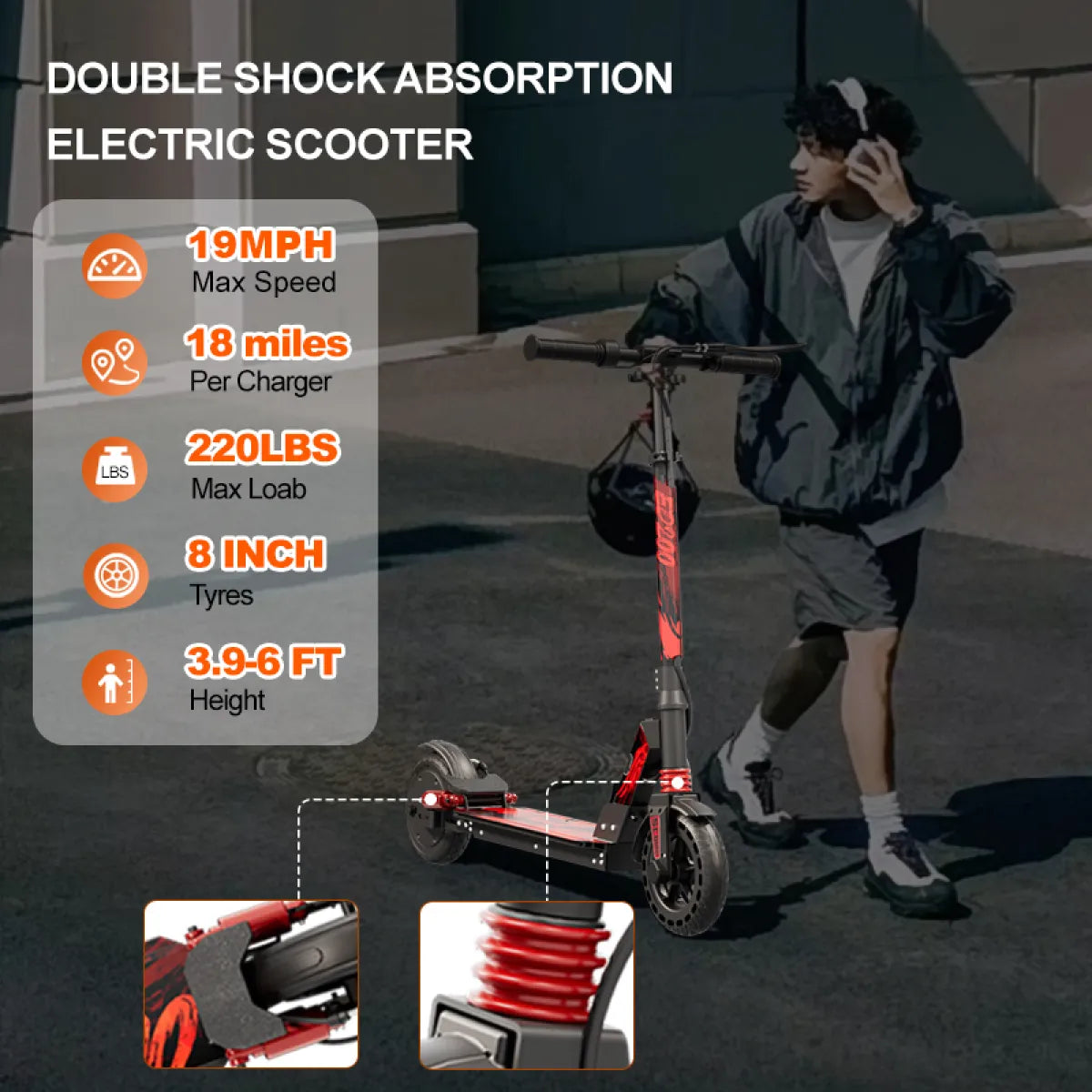 ED200 Electric Scooter for Teens – Folding Commuter