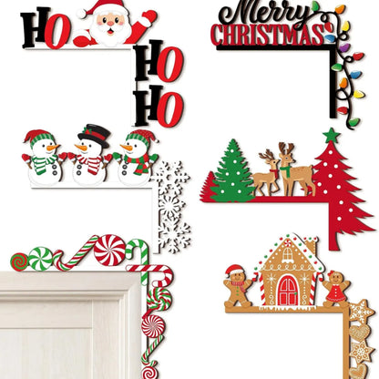 6 Pcs Christmas Door Corner Frame Decoration Set