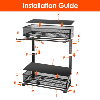 2-Piece Under-Sink Organizer, 2-Tier Pull-Out Cabinet Storage
