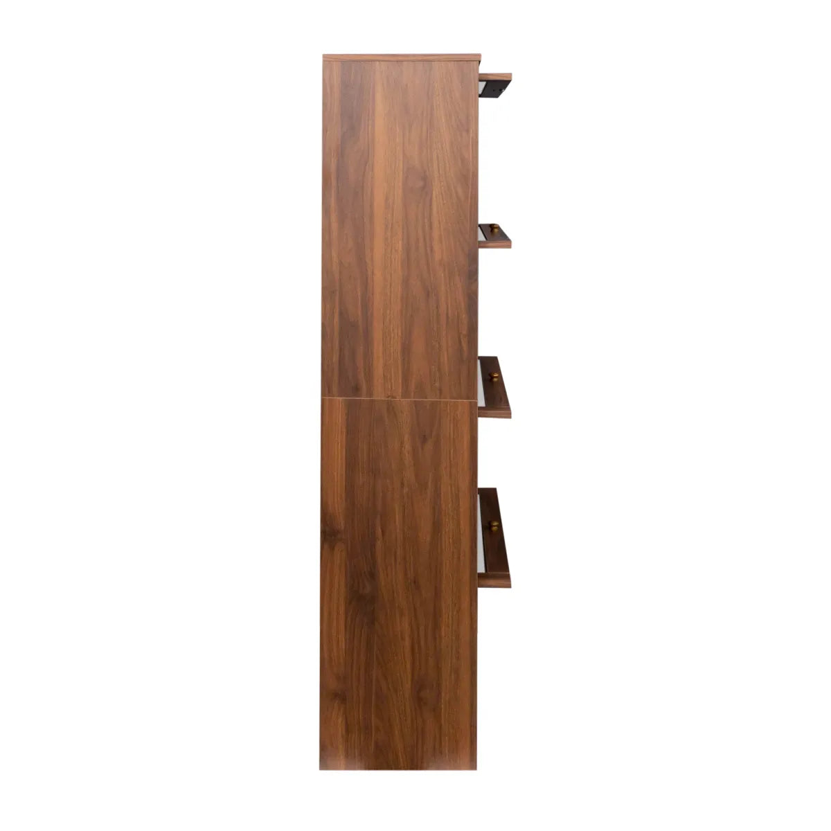 Walnut Bookcase with Fluted Glass Doors