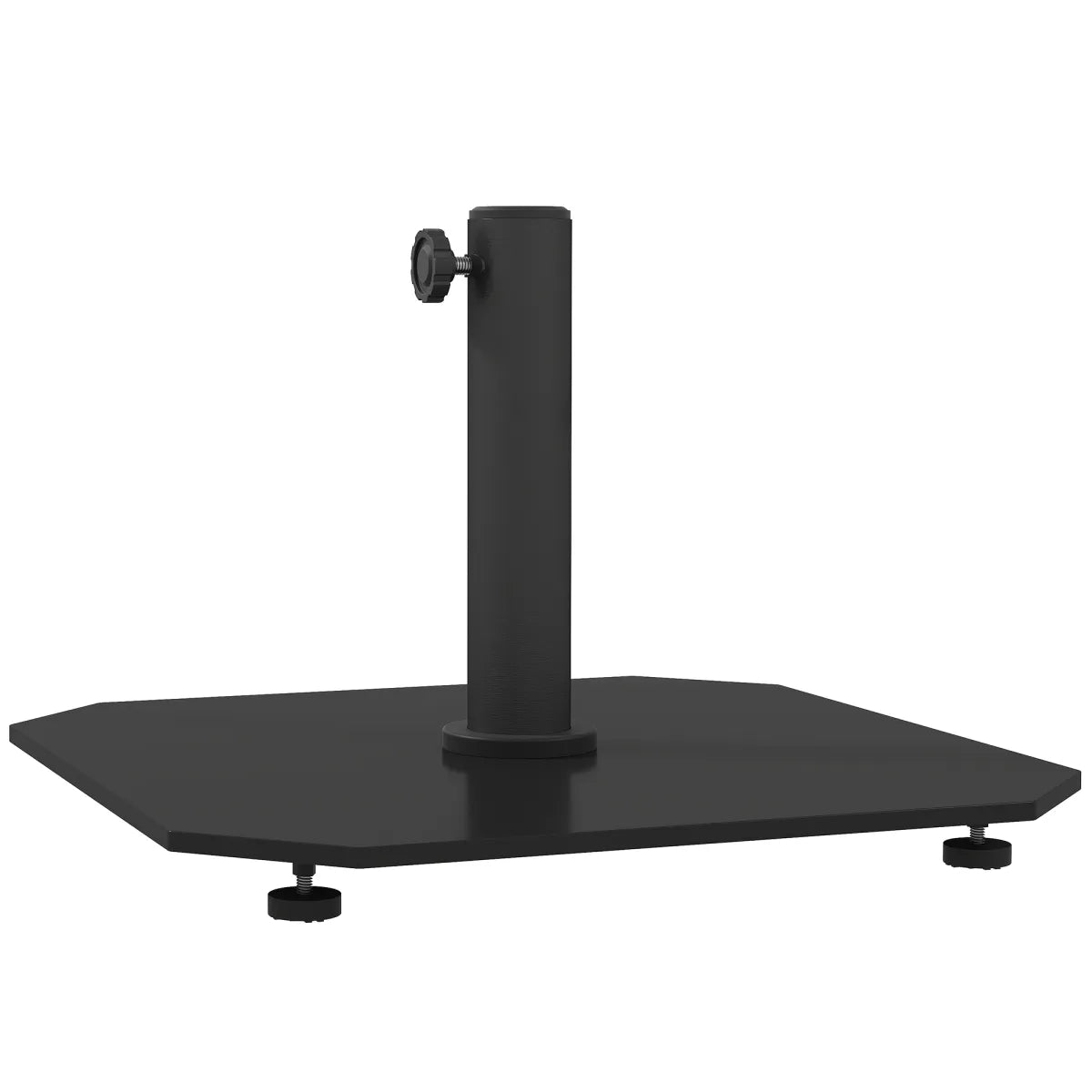 Square Patio Umbrella Base, 41 lbs Metal Stand with Adjustable Foot Pads, Black