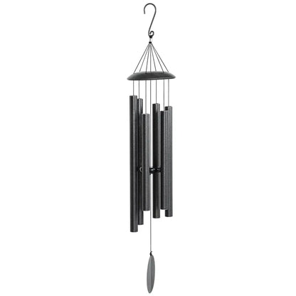 45" Deep Tone Wind Chimes with 6 Aluminum Tubes, Dark Grey